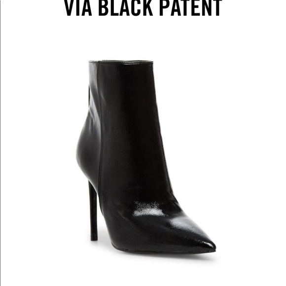 Steve Madden Black Patent Leather Booties - Picture 1 of 6